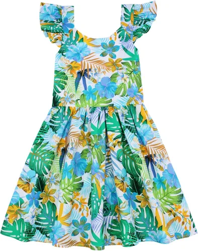 Vista 320 de Vestido de verano para niña, de algodón, con diseño floral