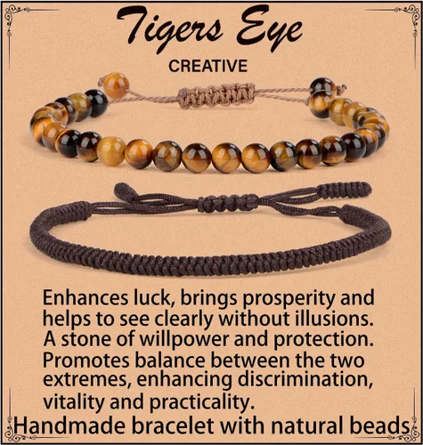 Vista 78 de LPBeads Pulsera de piedra natural hecha a mano de tamaño ajustable