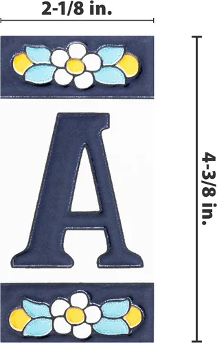 Vista 4 de Sevillano Flora Address Letters A 2-1/8" x 4-3/8" - Azulejo de pared de cerámica