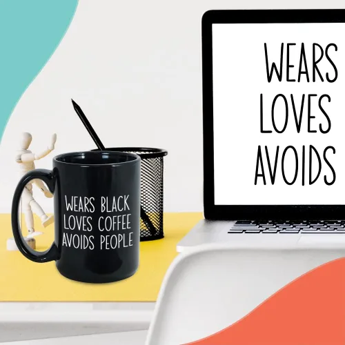 Vista 6 de Bubble Hugs Taza de café para amantes del café, viste negro, ama el café, evita a la gente, amantes del café, amante de la cafeína, divertida