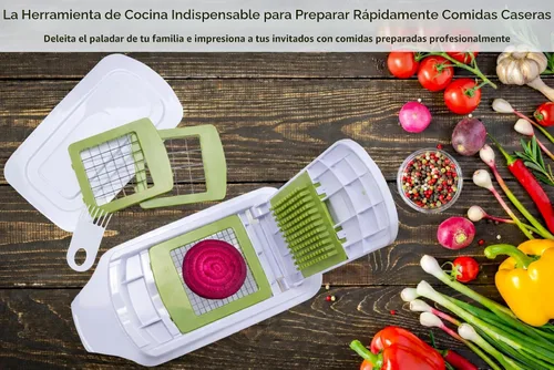 Vista 7 de Brieftons QuickPush - Picador de alimentos: más fuerte y 200% más de capacidad de contenedor, 30% más pesado, picador de frutas y verduras, cortador