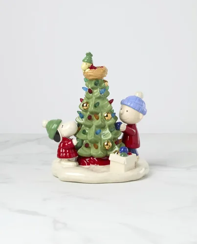 Vista 3 de Lenox 897746 Figura Iluminada de Navidad de Peanuts, Decoraciones de Navidad, Decoración