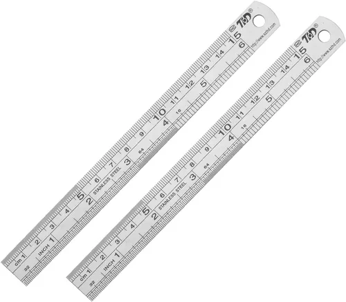 Vista 8 de ZZTX Regla de metal de 6 pulgadas, acero inoxidable, 1 paquete