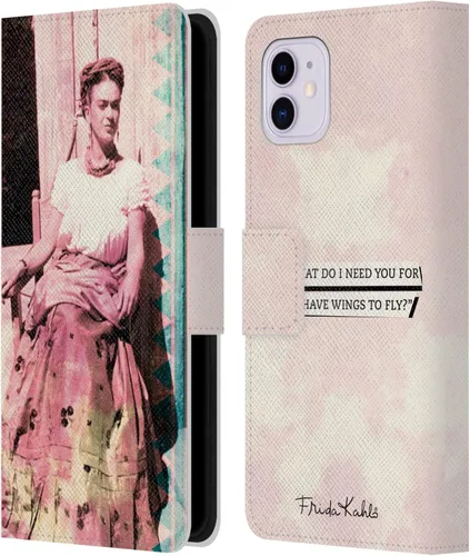 Vista 10 de Head Case Designs Officially Licensed Frida Kahlo Floral Portraits and Quotes Leather Wallet Case Compatible with Apple iPhone 11