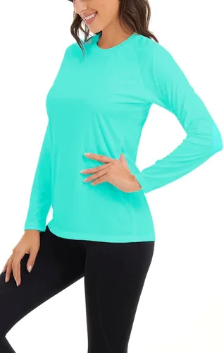 Vista 2 de NEYOUQE Ropa de manga larga con protección solar para mujer, camisas casuales UPF 50+ SPF Top