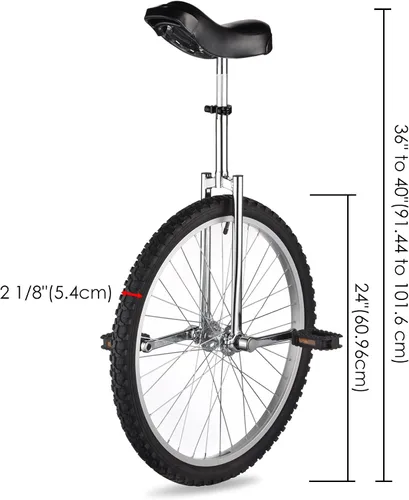 Vista 4 de ZeHuoGe Monociclo de rueda de 24 pulgadas con excelente marco de acero de manganeso protección contra fugas Rodamiento silencioso Ciclismo deportes