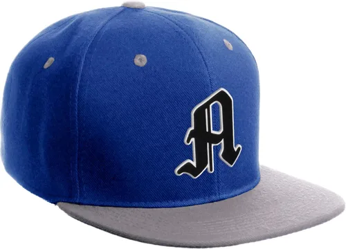 Vista 1626 de Daxton Gorra clásica con visera de billete plano con letras del alfabeto inglés antiguo de la A a la Z