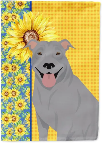 Vista 150 de Caroline's Treasures WDK5313GF Bandera de jardín con diseño de girasoles de verano, color negro y tostado, Airedale Terrier para buzón, bandera