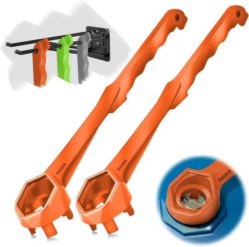 Vista 8 de Llave Bung, llave de tambor 3 en 1 actualizada, herramienta de abridor de barril de aluminio para abrir tambor de 10, 15, 20, 30, 55 galones, se