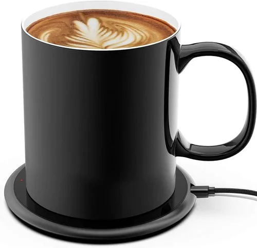 Vista 2 de BoxWave Cargador compatible con Xiaomi 12 Pro - HottieMug con cargador inalámbrico PowerDisc (15W), Qi Wireless 15W Mug Warmer Coffee Desktop