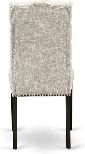Vista 10 de East West Furniture HBEL3-ABK-35 - Juego de mesa y sillas de cocina de 3 piezas que contiene una mesa de comedor redonda con pedestal y 2 sillas