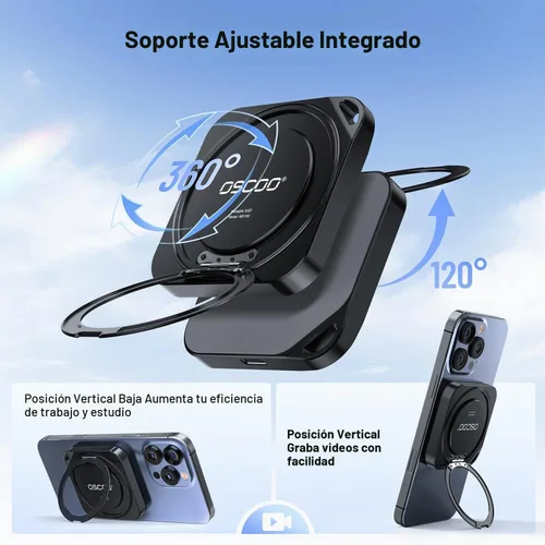 Vista 4 de 1TB SSD externo magnético, hasta 2000MB/s disco duro portátil Phone SSD Compatible with MagSafe iPhone ProRes 4K, Mac, Windows PC, Laptops — Ideal
