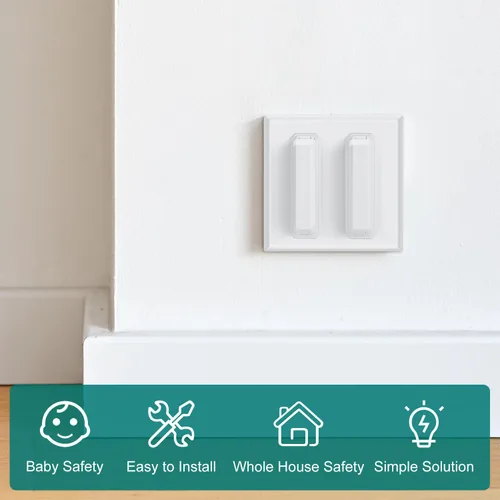 Vista 5 de CLYMENE Paquete de 2 fundas protectoras para interruptor de luz, cubierta de interruptor de pared a prueba de niños que evita que tus luces