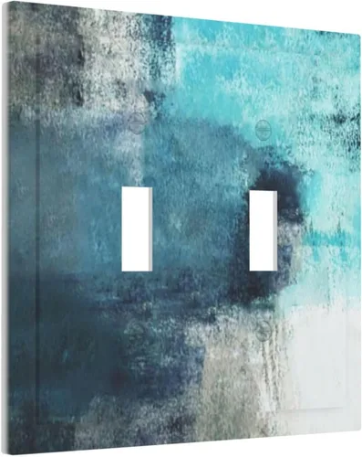 Vista 124 de Taupe Beige Marrón Gris Abstracto Arte 1-Banda Interruptor de Luz Doble de Recepción Placa de Pared Toma Cubiertas Eléctricas Decorativas Modernas