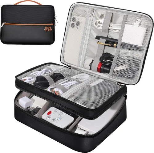 Vista 15 de CILLA Organizador de Electrónica para Viajes, Estuche Organizador de Cables de Viaje, Bolsa Compacta de Accesorios Electrónicos para Cable, Cordón
