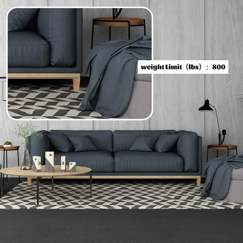 Vista 3 de Juego de 4 patas redondas de madera maciza de 3 pulgadas para muebles, sofá cama, silla de café, escritorio, patas rectas con pernos preperforados