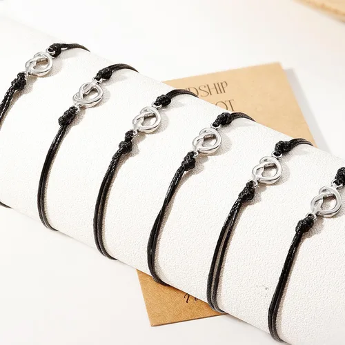 Vista 3 de choice of all Pulseras de amistad a juego con corazón para mejor amiga, pulsera de cuerda trenzada hecha a mano, regalos de amistad para mujeres