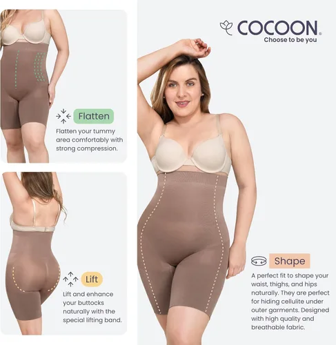 Vista 3 de CoCoon Shapewear High Waisted Short - Tummy Control
