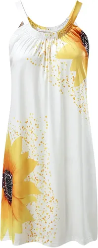 Vista 3 de Oiumov Vestidos de verano para mujer diseño patriótico con bandera americana lindo vestido sin mangas casual bohemio sin mangas