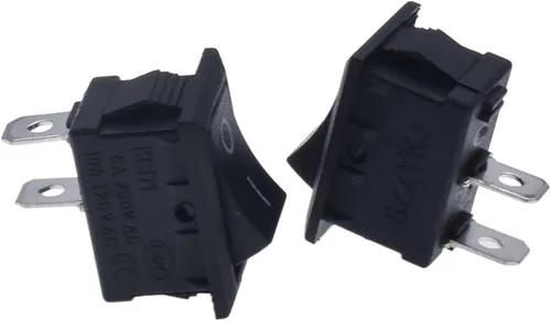 Vista 4 de Rocker Switch 10pcs KCD1-101 Rocker Power Switch 6A250V 10A125V Button Switch SKPT 2 feet 15 * 21mm on/Off Control Switch Black ON-Off, Gris