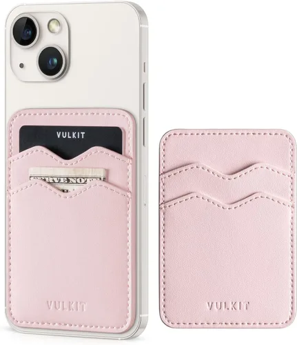Vista 9 de VULKIT Soporte adhesivo para tarjetas Compatible con iPhone, cartera de cuero para teléfono celular, estuche para tarjetas de crédito, adhesivo