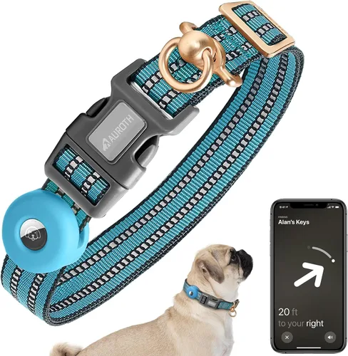 Vista 16 de Collar de perro Auroth para perros medianos y grandes, collar de perro reflectante, collares de perro de nylon suave ajustables con resistente