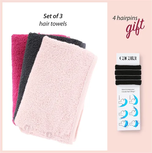 Vista 2 de Cacala Gorro de ducha de tela de rizo para mujer, toalla de lujo para el cabello, envolturas para el cabello sin encrespamiento para mujer, cabello