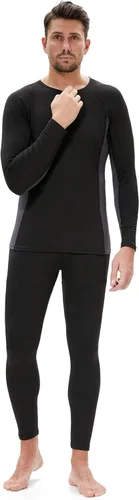 Vista 3 de BenBoy Ropa interior térmica para hombre, conjunto de pantalones largos ultra suaves con forro polar para invierno