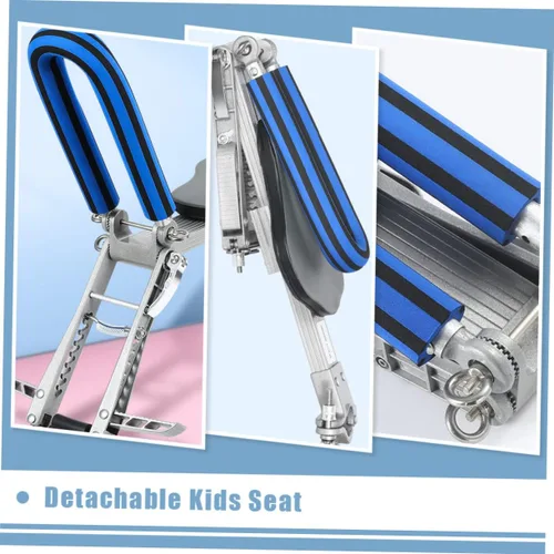 Vista 9 de 1 asiento de bicicleta para niño y niña, asiento delantero para niño y niña, diseño seguro y cómodo, pedales de pie para niños y niñas
