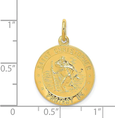 Vista 3 de Icecarats 24K Gold Plated 925plata esterlina Saint Christopher Medalla Collar Colgante Encanto