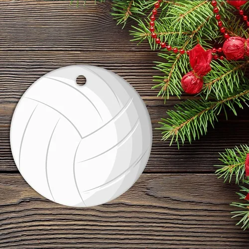 Vista 2 de Adorno de cerámica de Navidad, regalos de voleibol para niñas adolescentes, regalo de Navidad, decoración de Navidad, adorno de recuerdo, adorno