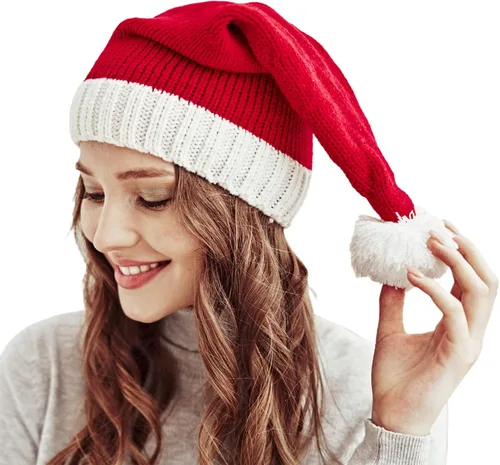 Vista 11 de 2 gorros de punto de Navidad para padres e hijos, gorro de Papá Noel para adultos, bebés, invierno, cálido, gorro de calavera para fiestas