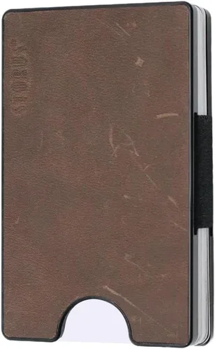 Vista 3 de Storus Billetera inteligente de piel, delgada, minimalista, con bloqueo RFID, clip para dinero, para hombres, regalo, padrinos de boda, graduación