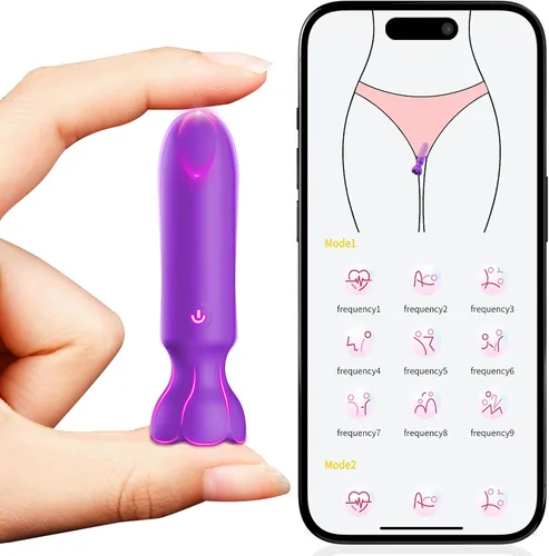 Vista 8 de Mini vibrador bala juguetes sexuales para adultos - Juguetes sexuales femeninos controlados por aplicación con 9 modos de vibración, lápiz labial