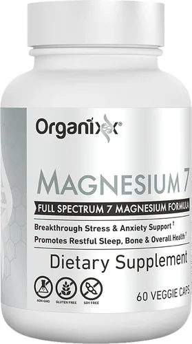 Vista 9 de Suplemento de magnesio Organixx, cápsulas naturales de magnesio para apoyo del sueño, recuperación muscular, con vitamina B6 y citrato y glicinato