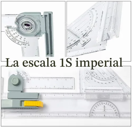 Vista 7 de Set de mesa de dibujo con escala en pulgadas A3 de SALEMAR, tablero de dibujo para bocetos arquitectónicos gráficos