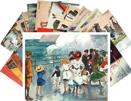 Vista 5 de PIXILUV Postales vintage 24 unids American Life Fifties Vintage Magazine Illustration Family Magazine Covers