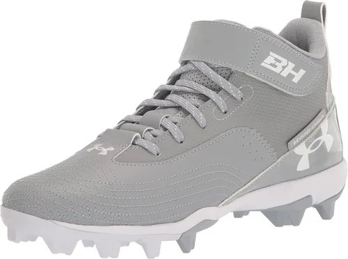 Vista 8 de Under Armour Botines de béisbol moldeados de goma Harper 7 para hombre (001) Negro/Blanco/Negro