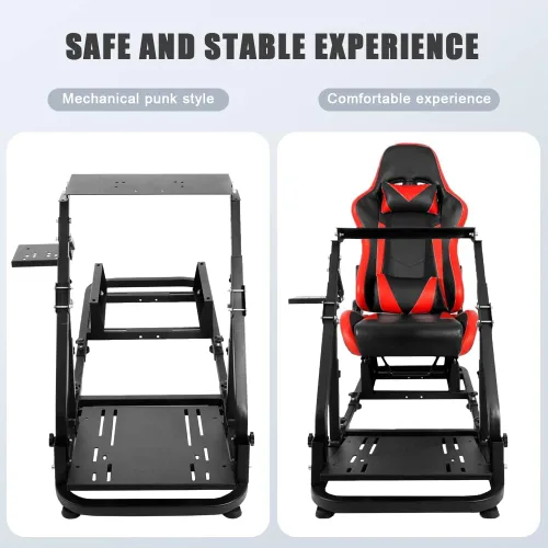 Vista 8 de Marada Racing Simulator Cockpit,Tilt-Adjustable Steering Wheel Stand with Red Seat fit Logitech G25 G27 G29 G920 Thrustmaster T300RS T150 PS4 Xbox