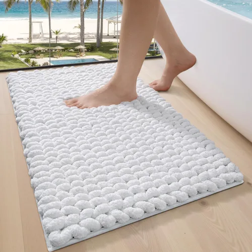 Vista 13 de LUMI Alfombra de Baño de Lujo, Tapete de Baño Ultra Suave de Secado Rápido, Alfombra de Baño Antideslizante Absorbente de Chenilla Gruesa, Tapete