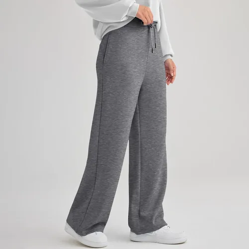 Vista 4 de Gumipy AirEssentials - Pantalones deportivos de pierna ancha para mujer, pantalones de pierna ancha para otoño, holgados, acampanados, cintura alta