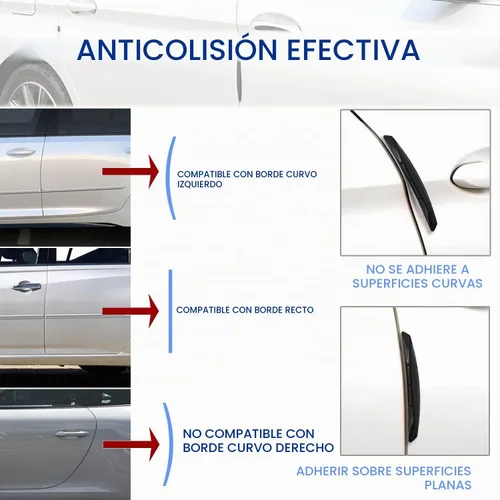 Vista 4 de Protector de borde de puerta de automóvil, 4 unidades, anticolisión, anticolisión, antiarañazos, protector de entrada de puerta lateral, accesorios