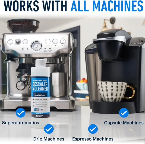Vista 4 de Essential Values solución descalcificadora para máquinas Keurig, Delonghi, Saeco, Gaggia, Nespresso y todas las de uso único, de café y espresso