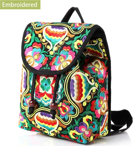 Vista 2 de Goodhan - Mochila de viaje para mujer, diseño clásico de bordado étnico