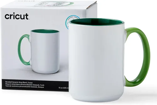 Vista 2 de Cricut Beveled Blank - 425 ml / 15 oz (1 ud) Taza de cerámica de 15 oz con diseño de bosque (1)