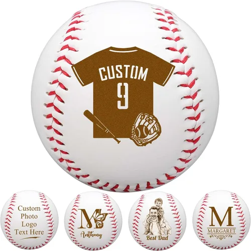 Vista 9 de Pelota de béisbol personalizada con nombre, foto y logotipo, bola grabada, regalos de béisbol personalizados para papá, niños, hijo mayor, jugador