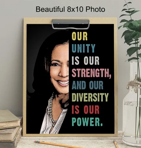 Vista 4 de Kamala Harris Madam Vice President - Arte de pared con citas inspiradoras para mujeres afroamericanas, niñas, regalos políticos, decoración