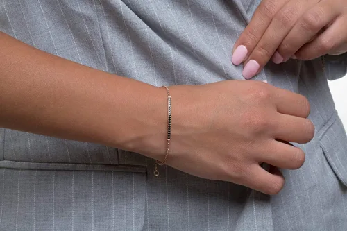 Vista 6 de Elegante joyero Pulsera de barra de declaración para mujer con diamantes en oro macizo 9k, 14k y 18k, pulsera de barra de diamantes