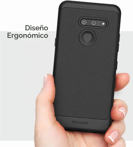 Vista 3 de ENCASED Armadura delgada para LG G8 ThinQ caso (ajuste delgado) cubierta de agarre flexible - negro