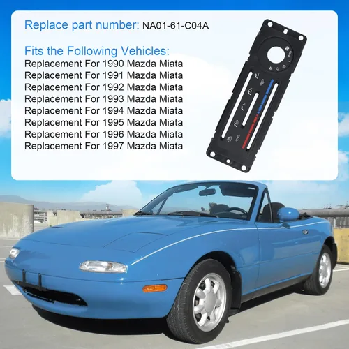 Vista 3 de DICMIC Panel de control del calentador Interior Trim para Mazda Miata 1990-1997 Replace# NA01-61-C04A